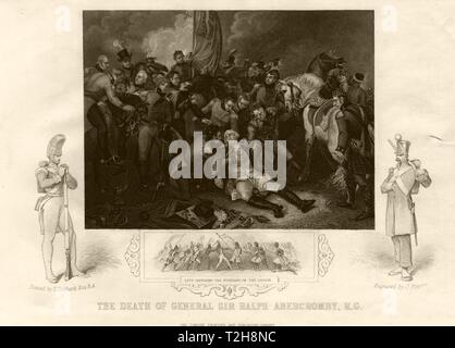 Tod von General Sir Ralph Abercromby, Schlacht von Alexandria 1801. TALLIS c 1855 Stockfoto