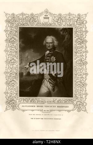 Alexander Haube, 1st Viscount Bridport (1726-1814). Nach Abt. TALLIS c 1855 Stockfoto