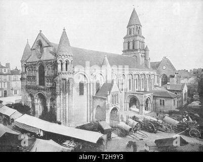 VIENNE. Poitiers. Notre-Dame-la-Grande 1900 alte antike Bild drucken Stockfoto