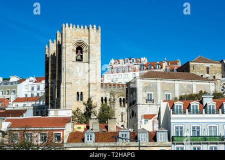 Se Kathedrale, Alfama, Lissabon, Portugal Stockfoto