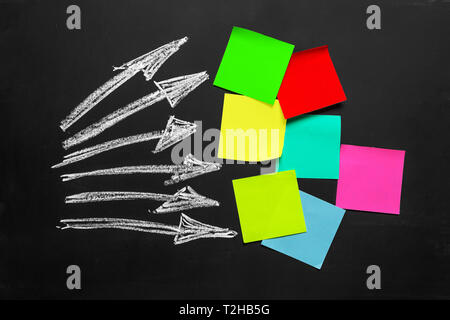 Leere Tabelle auf dem Schwarzen Brett Stockfoto