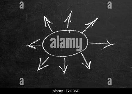 Leere Tabelle auf dem Schwarzen Brett Stockfoto