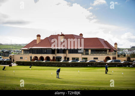 Eine allgemeine Ansicht Royal Portrush Golf Club, Nordirland. Stockfoto