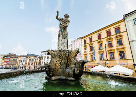Neptunbrunnen, Olomouc, Tschechische Republik Stockfoto