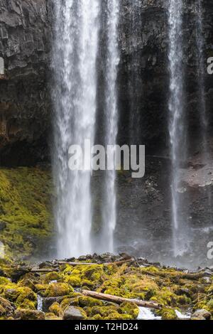 Wasserfall stürzt über Felsvorsprung, Tamanawas fällt, wilden Fluss Cold Spring Creek, Oregon, USA Stockfoto