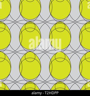 Modernes, minimalistisches Spring Green Easter Egg nahtlose Muster auf Grau Stock Vektor