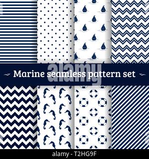 Meer Muster nahtlose Vektor einrichten Stock Vektor