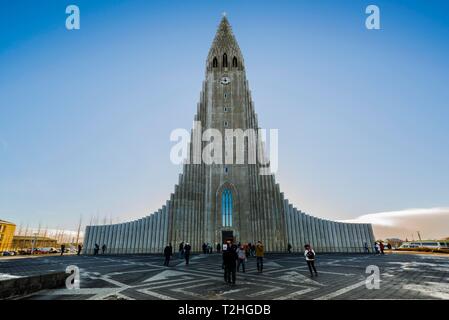 Kirche Hallgrimskirkja, Architekt Guojon Samuelsson, Reykjavik, Hofuoborgarsvaeoio, Capital Region, Island Stockfoto