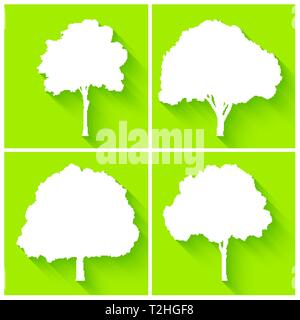 Bäume silhouette set Vektor Stock Vektor