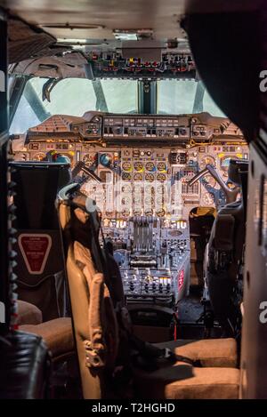 Cockpit eines Flugzeugs, das Museum der Flug, Seattle, Washington, USA Stockfoto