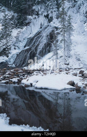 Ventilator fällt im Winter, Alberta, Kanada, Nordamerika Stockfoto