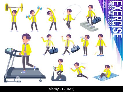 Eine Reihe von jungen Mann auf Bewegung und Sport. Es gibt verschiedene Maßnahmen, um den Körper gesund zu bewegen. Es ist Vektor Kunst so ist es leicht zu bearbeiten. Stock Vektor