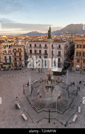 Colonna dell'Immacolata Denkmal San Domenico am Platz in der Nähe Vucciria, Palermo, Sizilien, Italien, Europa Stockfoto