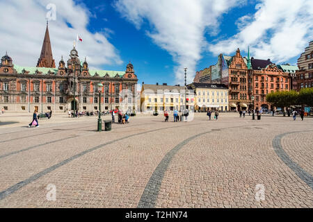 Stortorget, grosse Plaza mit dem Rathaus, Malmö, Skane County, Schweden, Europa Stockfoto