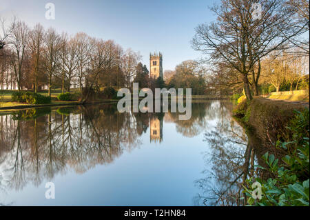 Gawsworth Pfarrkirche wider im Winter, Gawsworth, Cheshire, England, Vereinigtes Königreich, Europa Stockfoto