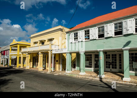 Historische Gebäude in der Innenstadt von Christiansted, St. Croix, US Virgin Islands, Karibik Stockfoto
