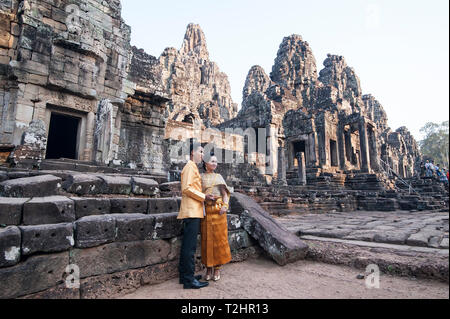 Kambodscha: Angkor Wat ist eine Tempelanlage in Kambodscha und eines der größten religiösen Bauwerke der Welt, auf einer Website messen 162,6 Hektar (1,62 Stockfoto