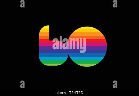 Regenbogen Farbe farbig bunt Nr. 60 Logo Design geeignet für ein Unternehmen oder ein Geschäft Stock Vektor