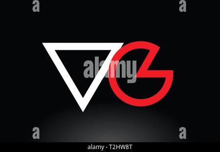 Rot weiss Buchstaben logo Kombination vg v g Design geeignet für ein Unternehmen oder ein Geschäft Stock Vektor