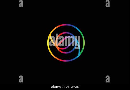 Regenbogen Farbe farbig bunt Anzahl 0 0 Logo Design geeignet für ein Unternehmen oder ein Geschäft Stock Vektor