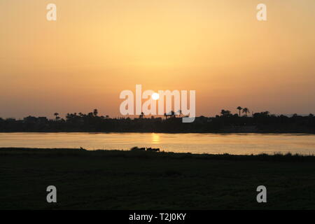Sonnenuntergang am Nil Stockfoto