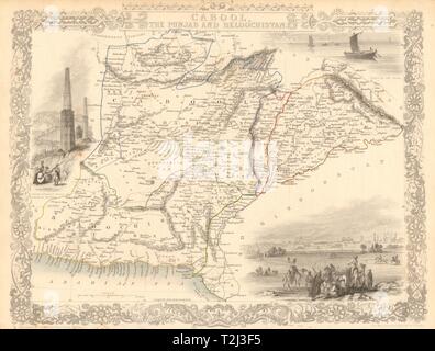 CABOOL PUNJAB & BELOOCHISTAN. Pakistan Afghanistan Kabul. RAPKIN/TALLIS 1851 Karte Stockfoto