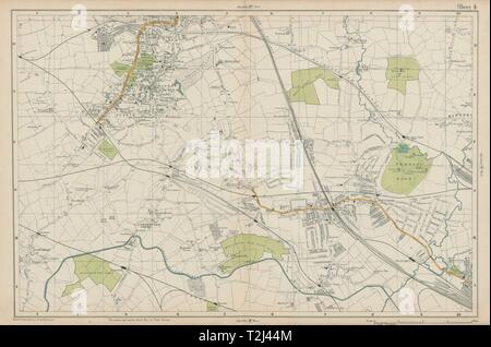 Egge Wembley BRENT Sudbury Greenford Northolt Kenton Alperton. Speck 1919 Karte Stockfoto