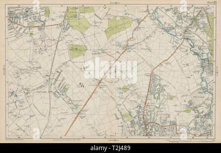 SUTTON Carshalton Morden neue Malden Worcester Pk Mitcham Cheam. Speck 1919 Karte Stockfoto