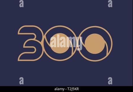Braun Blau Zeilennummer 300 logo Symbol für ein Unternehmen, Business oder Corporate Identity Design Stock Vektor