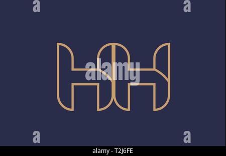 Braun Blau Linie Buchstaben HH H H logo Kombination Symbol für ein Unternehmen, Business oder Corporate Identity Design Stock Vektor