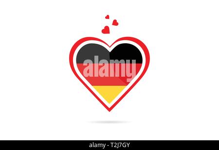 Deutschland Landesflagge innen Liebe Herz Design Geeignet für ein Logo Icon Design Stock Vektor