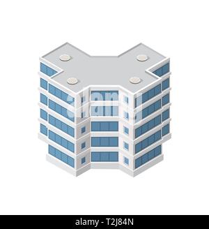 Die Smart Building home Architektur ist eine Idee der Technologie Business Equipment Flat Style urban isometrische Darstellung Stock Vektor