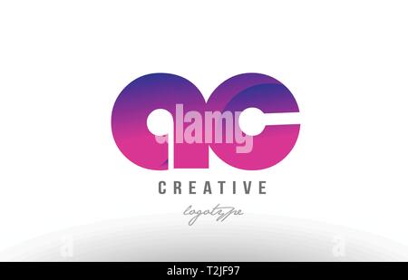 Design von Buchstaben logo Kombination ac a c mit rosa Farbverlauf Farbe für ein Unternehmen oder ein Geschäft Stock Vektor