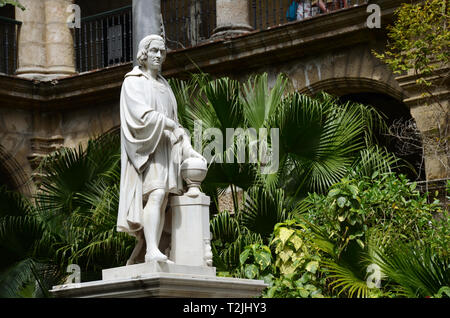 Statue von Christopher Columbus, Museum der Stadt Museo de la Ciudad, Havanna Stockfoto