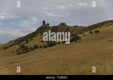 Turm auf Georgia-Azerbaijan Grenze in der Nähe von David Gareja, einem Felsen gehauen georgisch-orthodoxe Klosteranlage in der Region Kachetien, Georgien befindet. Stockfoto