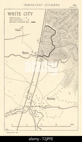 Burma Campaign 1944. Weltkrieg 2. Henu Mawlu 1961 alte vintage Karte plan plan Stockfoto