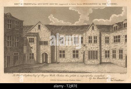 Sir Thomas More's House, Beaufort Street, Chelsea, London 1810 alten Drucken Stockfoto