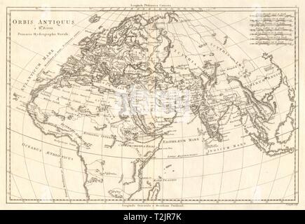 Orbis Antiquus. Die antike Welt. Europa Afrika Asien. BONNE alte Karte 1789 Stockfoto