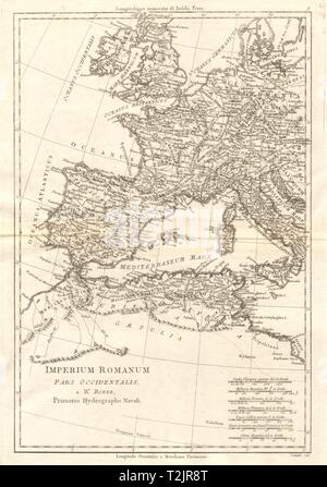 Imperium Romanum pars Occidentalis. Römische Reich. Westeuropa. BONNE Karte 1789 Stockfoto