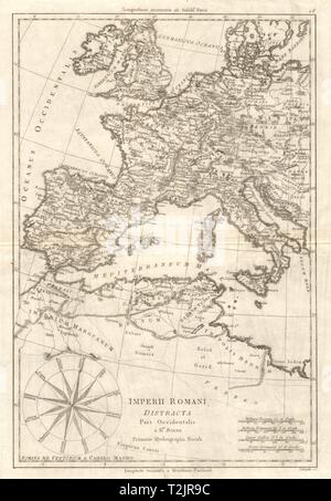 Imperii Romani Distracta pars Occidentalis. Römische Reich Western. BONNE Karte 1789 Stockfoto