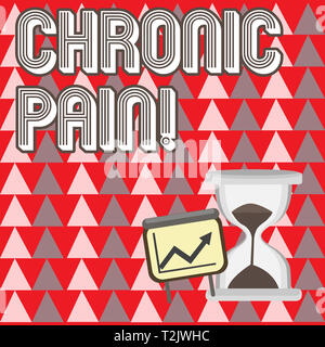 Konzeptionelle Handschrift mit chronischen Schmerzen. Konzept, d. h. Normale Empfindung uns weist auf mögliche Verletzungen der letzten zwölf Wochen Wachstum Chart mit Pfeil Stockfoto