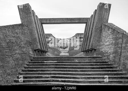 Podgaric, Kroatien - 30. Dezember 2018. Das Denkmal der Revolution des Volkes von Moslavina in Bjelovar-Bilogora County, zentrale Kroatien Stockfoto