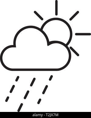 Dieser Vektor Bild zeigt eine Wolke und eine Wolke im Umriss Icon Design. Es ist auf einem weißen Hintergrund. Stock Vektor