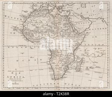 "Eine neue und genaue Karte von Afrika ...", von Thomas Bowen 1779 alte antike Stockfoto