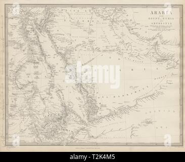 Arabien Ägypten, Nubien, Abessinien. Persischen Golf; Rotes Meer. Eritrea Oman SDUK 1844 Karte Stockfoto