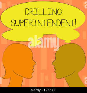 Wort schreiben Text Bohren Betriebsleiter. Business foto Präsentation Verantwortlichkeiten des Bohrprogramms öl gut Silhouette Seitenansicht Profil Bild o Stockfoto