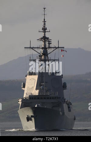 SPS Cristobal Colon (F105), Alvaro de Bazan-Klasse Fregatte durch die Spanische Marine betrieben, bei Ihrer Ankunft für Übung gemeinsame Krieger 19-1. Stockfoto