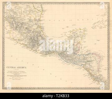 Im südlichen Mexiko und Mittelamerika. Yucatan Belize Moskito Küste. SDUK 1846 Karte Stockfoto