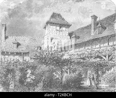 ALLIER. Auvergne & Cevennen. Madame De Sevigne, Vichy c 1878 alten, antiken Drucken Stockfoto