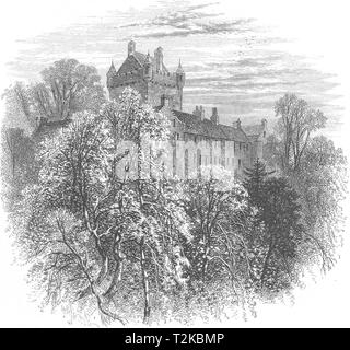 Schottland. Das zentrale Hochland. Cawdor Castle c 1886 alte antike Bild drucken Stockfoto
